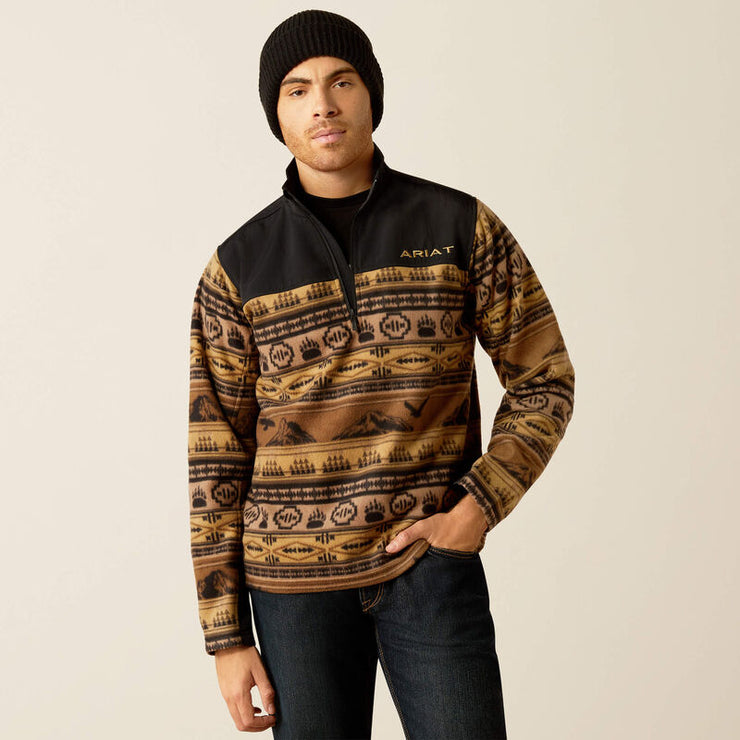 Ariat Basis 2.0 1/4 Zip Sweatshirt (Brown Scenic Serape)