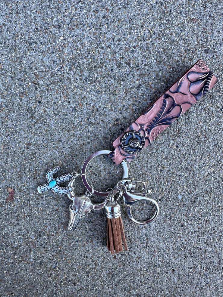 Tooled Western Keychain