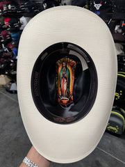 Sombrero 1,000x Milano Copa Mediana  Falda 3.5" Marca Morcon (VIRGEN GUADALUPE)