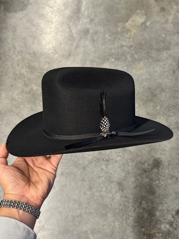 Stetson 6x Spartan Black Cowboy Felt Hat Sinaloa (Copa Chica Falda/Brim 3")