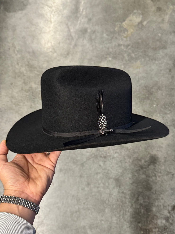 Stetson 6x Spartan Black Cowboy Felt Hat Sinaloa (Copa Chica Falda/Brim 3")