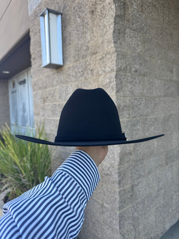 Twinstone 6x Rancher Black Felt Hat Horma SINALOA (Copa Mediana Falda/Brim 3.5") Diamante ROJO