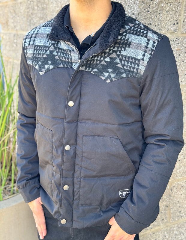 Platini Aztec Black Puffy Jacket - AZJ10332