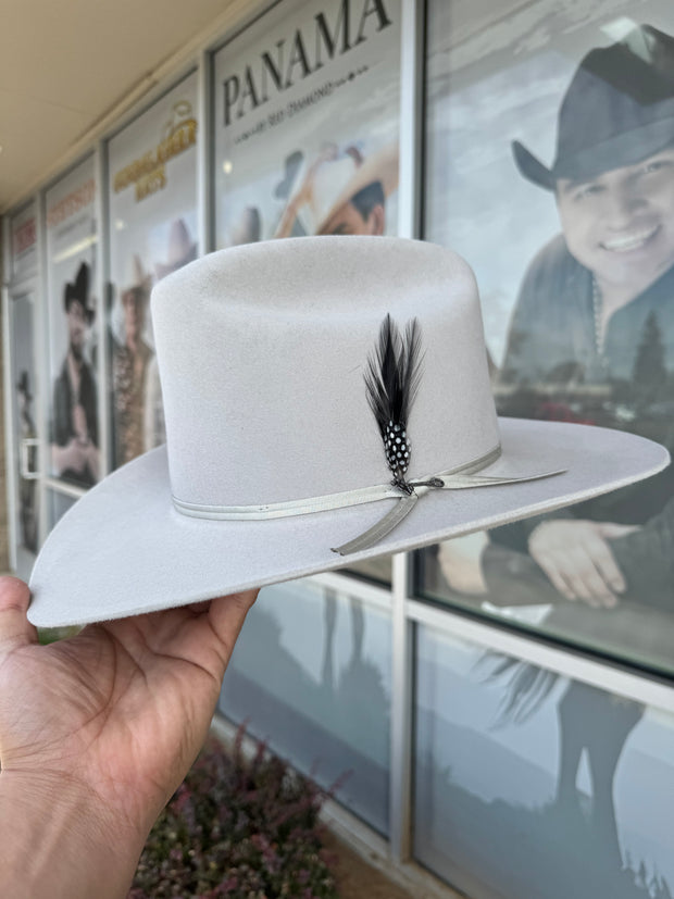 Stetson 6x Rancher Silver Grey Cowboy Felt Hat Sinaloa (Copa Alta Falda/Brim 3.5")