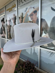 Stetson 6x Rancher Silver Grey Cowboy Felt Hat Sinaloa (Copa Alta Falda/Brim 3.5")