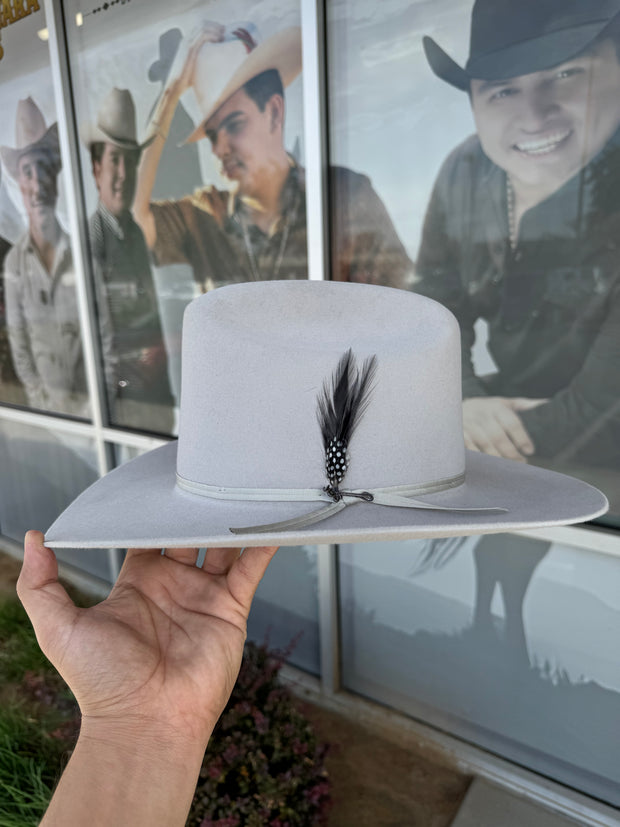 Stetson 6x Rancher Silver Grey Cowboy Felt Hat Sinaloa (Copa Alta Falda/Brim 3.5")