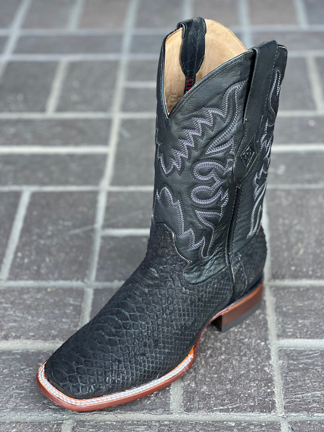 Black python cowboy boots best sale