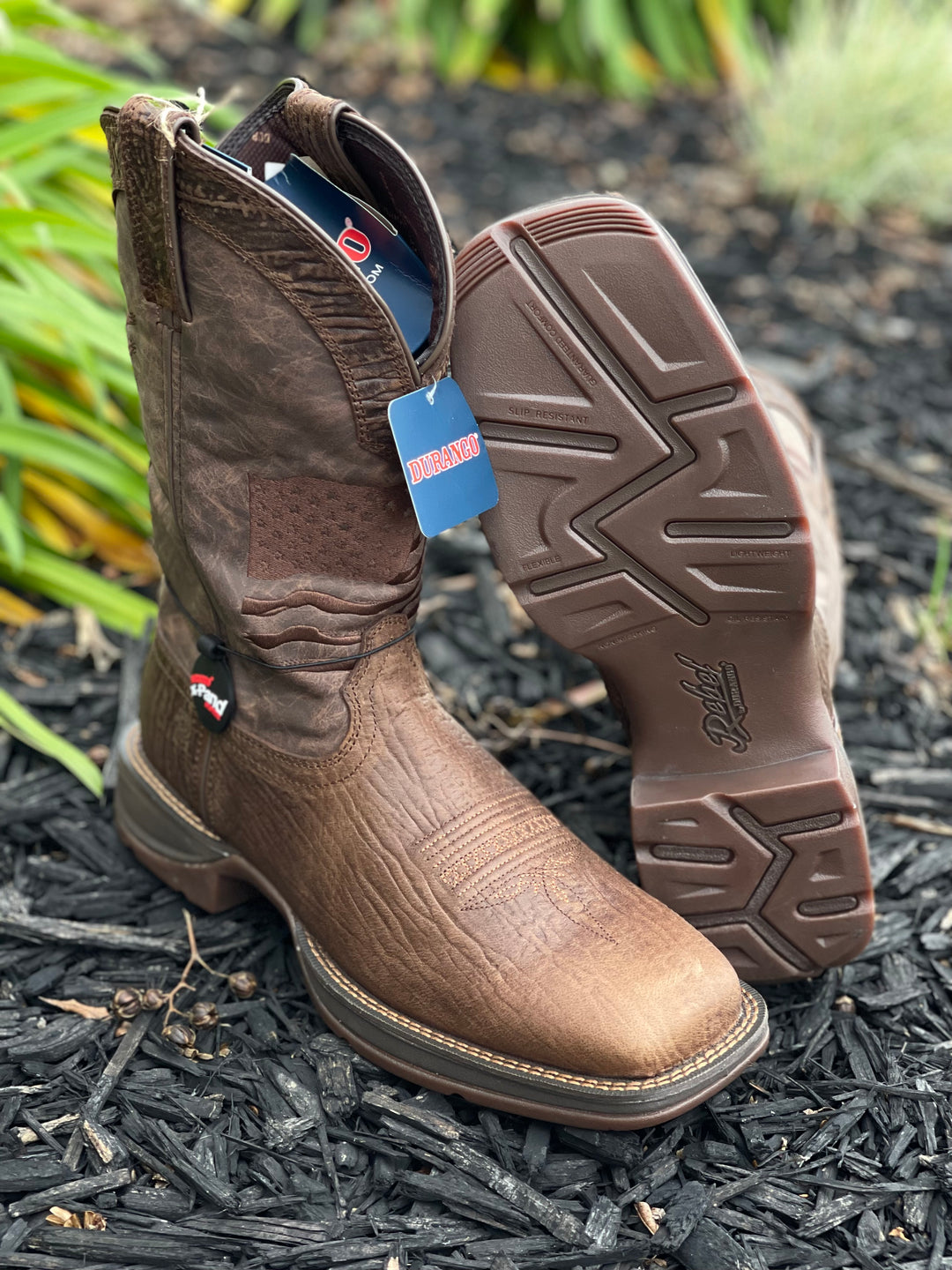 Rebel Distressed Flag Embroidery Durango Western Boot Guadalajara Western Wear