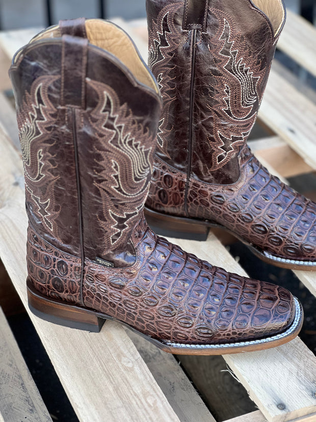Mens Western Cowboy Black/ Brown Boots J-Toe Botas Genuine Leather Hombre  Negras